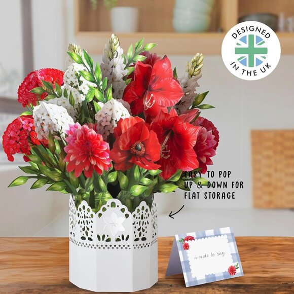Distinctive, Large, 3-D, Paper Floral Bouquet Card for Special Occasions (NWOT) - Picture 1 of 8